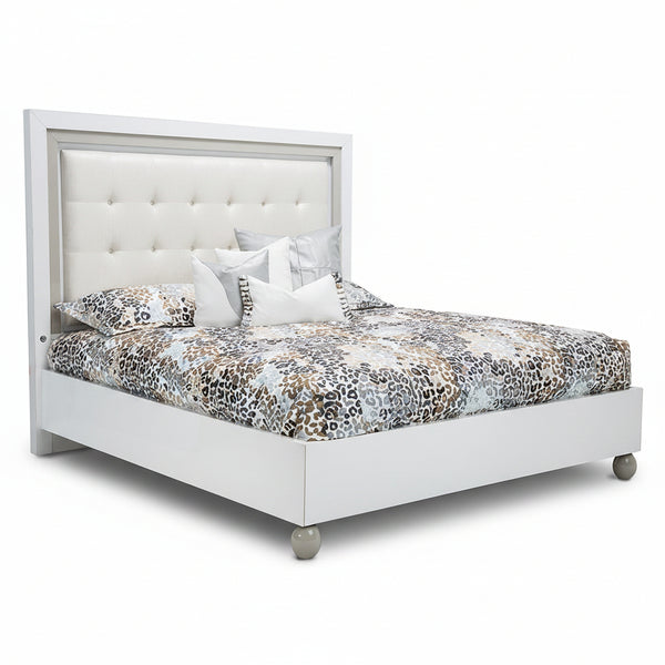 Tower Cloud Queen Panel White Bed