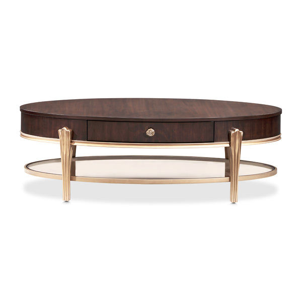 Camellia Field Oval Cocktail Table - Warm Pecan alternate view