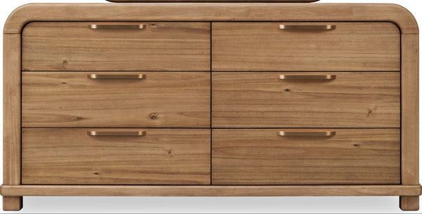 Kenmore Six Drawer Acacia Wood Dresser in Lioness - View 3
