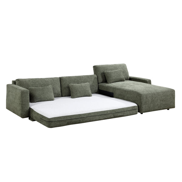 Stratus Green Sleeper Sectional with Chaise alternate view