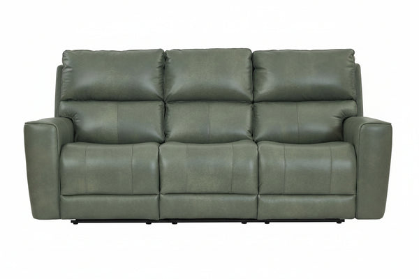 Venezia Cement Leather Power Reclining Sofa with Power Headrest