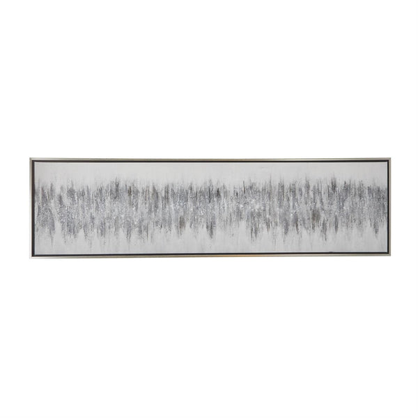 Gray Abstract Canvas Wall Art with Silver Frame, 71