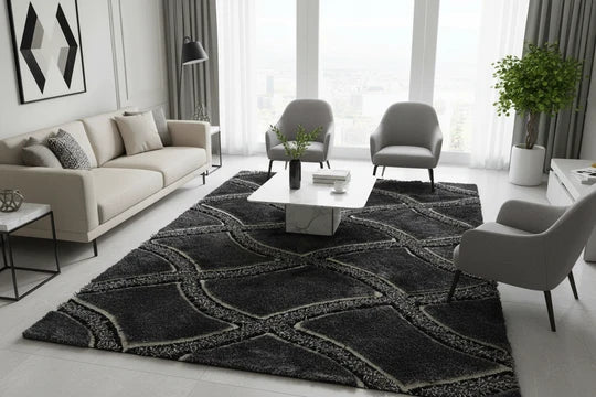 J.D.G. Design 75 Shag Area Rug (Gray) alternate view