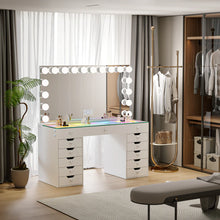 Emily Vanity Desk with Full Width Smart Mirror