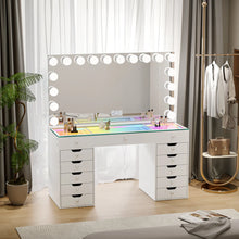 Emily Vanity Desk with Full Width Smart Mirror
