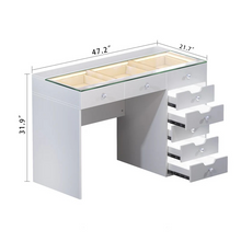 Em Vanity Desk - 8 Storage Drawers with Full Light