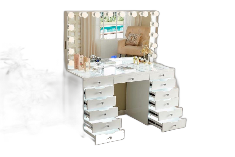 LR-003 vanity with drawers open, background removed
