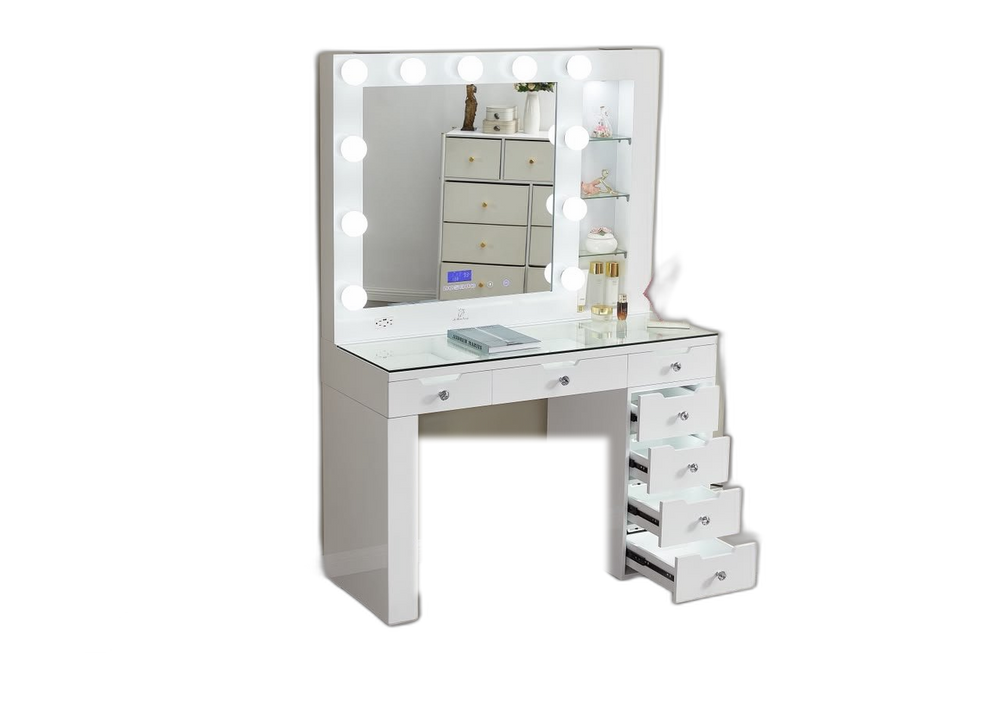 LR-032 vanity with drawers open, background removed
