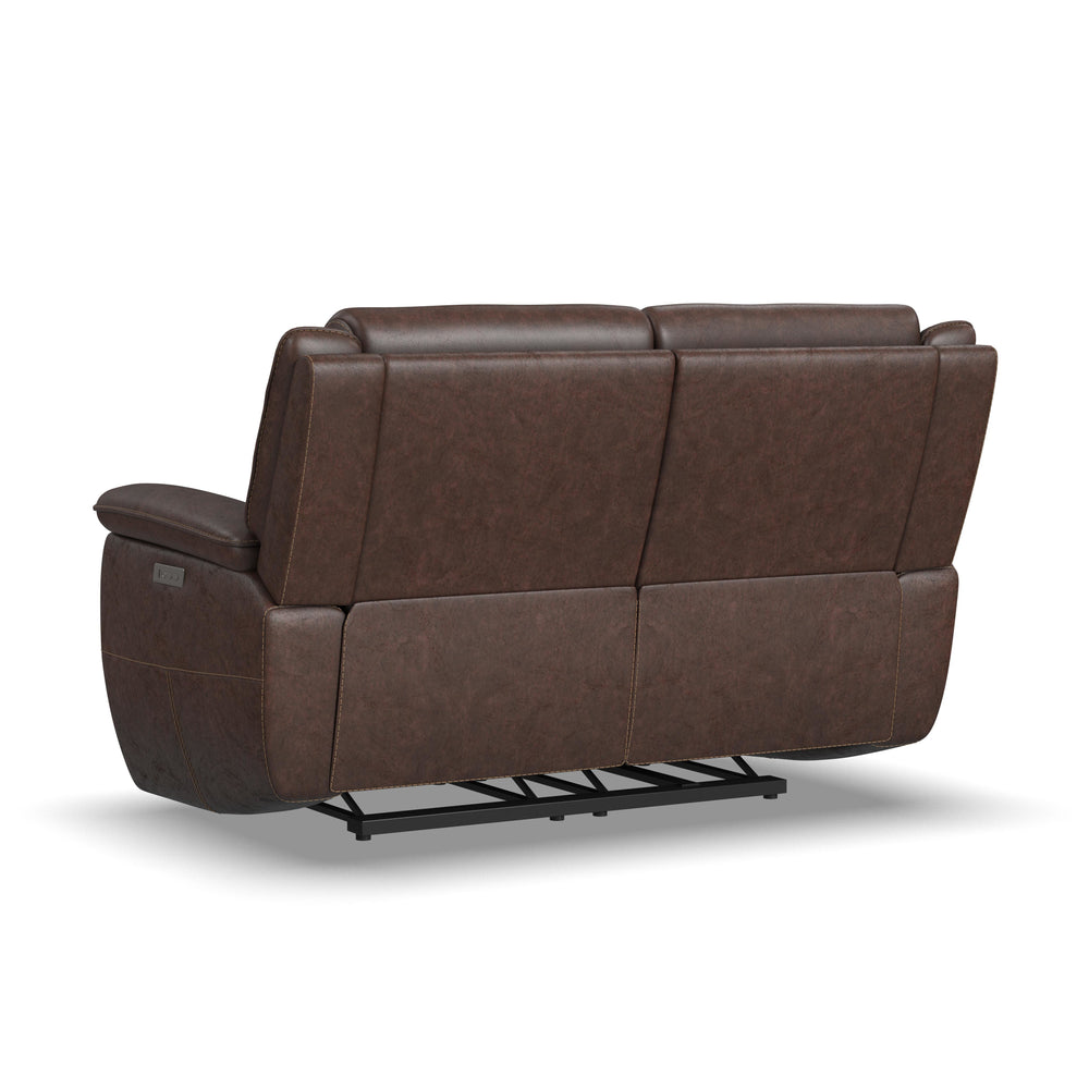 Flexsteel Beau Fabric Power Reclining Loveseat with Power Headrests