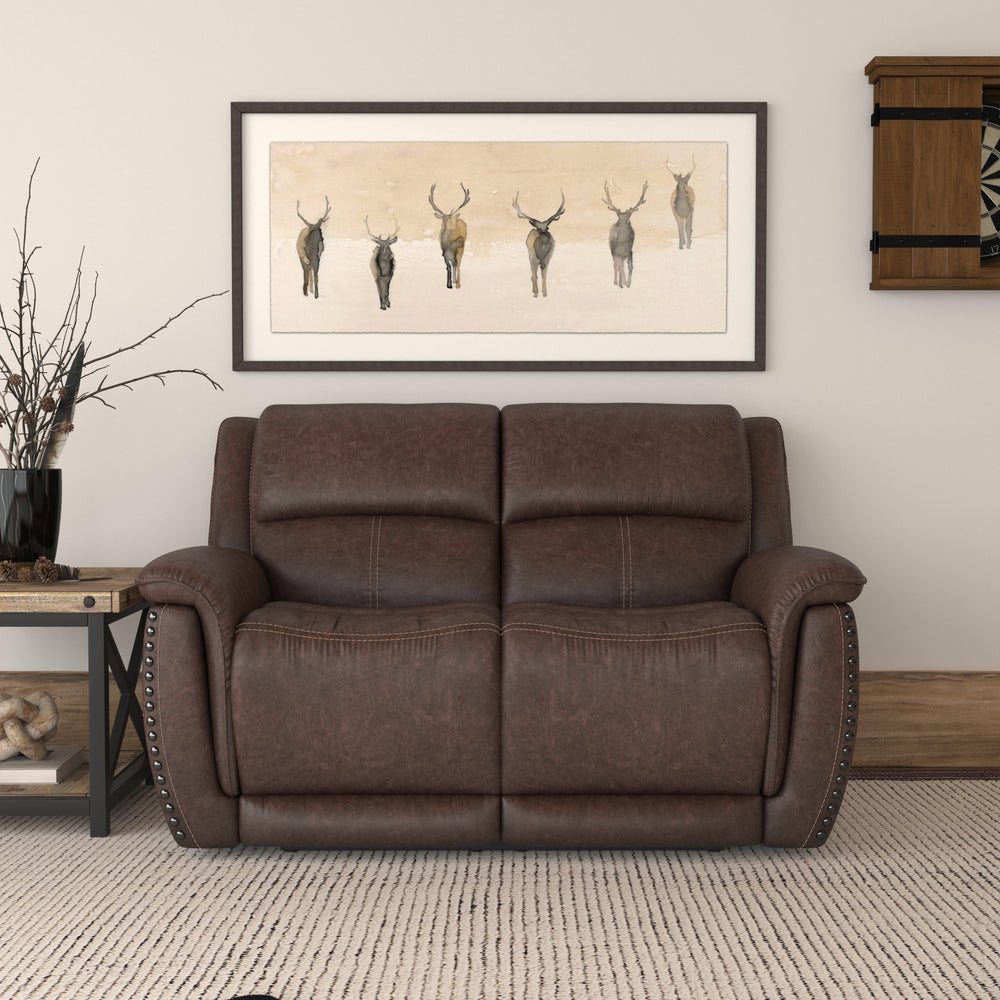 Flexsteel Beau Fabric Power Reclining Loveseat with Power Headrests