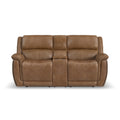 Flexsteel Beau Fabric Power Reclining Loveseat with Console & Power Headrests