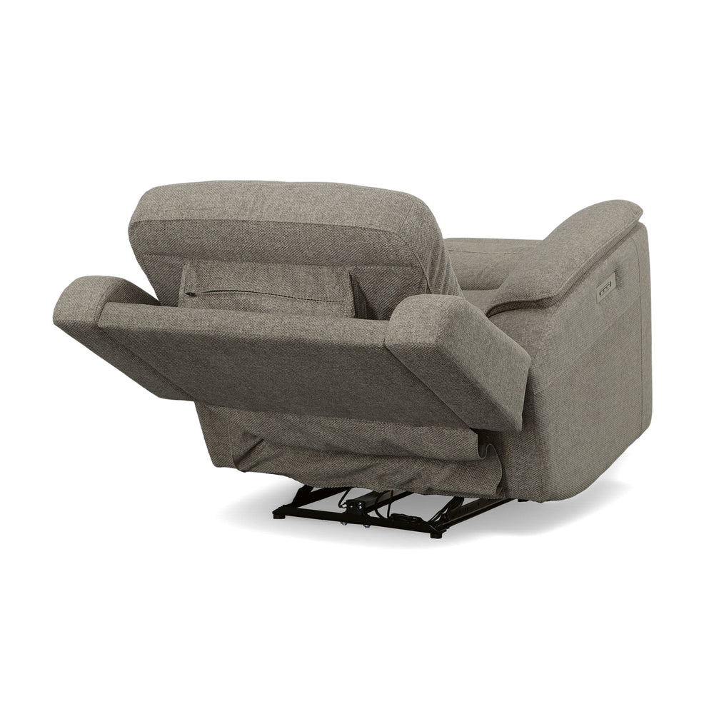 Henry Fabric Power Recliner with Power Headrest & Lumbar in Fog