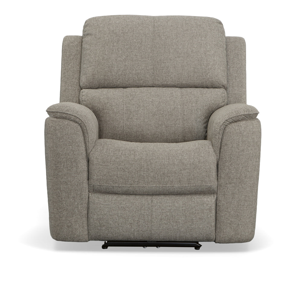 Henry Fabric Power Recliner with Power Headrest & Lumbar in Fog