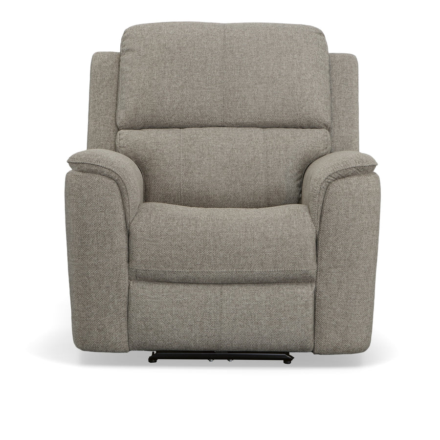 Henry Fabric Power Recliner with Power Headrest & Lumbar in Fog