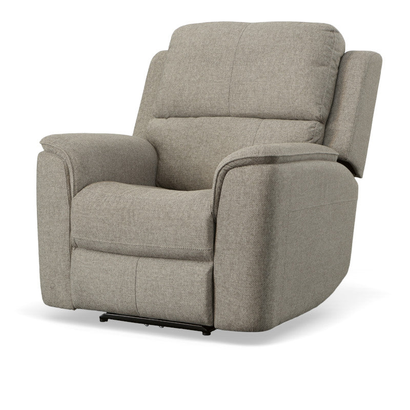 Henry Fabric Power Recliner with Power Headrest & Lumbar in Fog