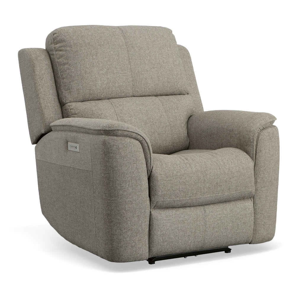 Henry Fabric Power Recliner with Power Headrest & Lumbar in Fog