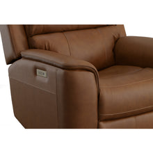 Henry Leather Power Swivel Gliding Recliner with Power Headrest, Lumbar, Heat & Massage in Caramel