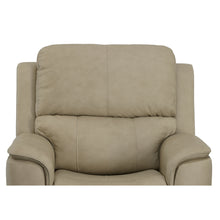 Flexsteel Henry Leather Power Swivel Gliding Recliner with Power Headrest, Lumbar, Heat & Massage in Beige