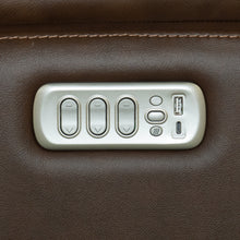 Henry Leather Power Swivel Gliding Recliner with Power Headrest, Lumbar, Heat & Massage in Burnt Umber