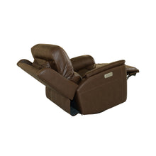 Henry Leather Power Swivel Gliding Recliner with Power Headrest, Lumbar, Heat & Massage in Burnt Umber