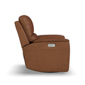 Henry Conac Leather Power Swivel Gliding Recliner with Power Headrest, Lumbar, Heat & Massage in Caramel