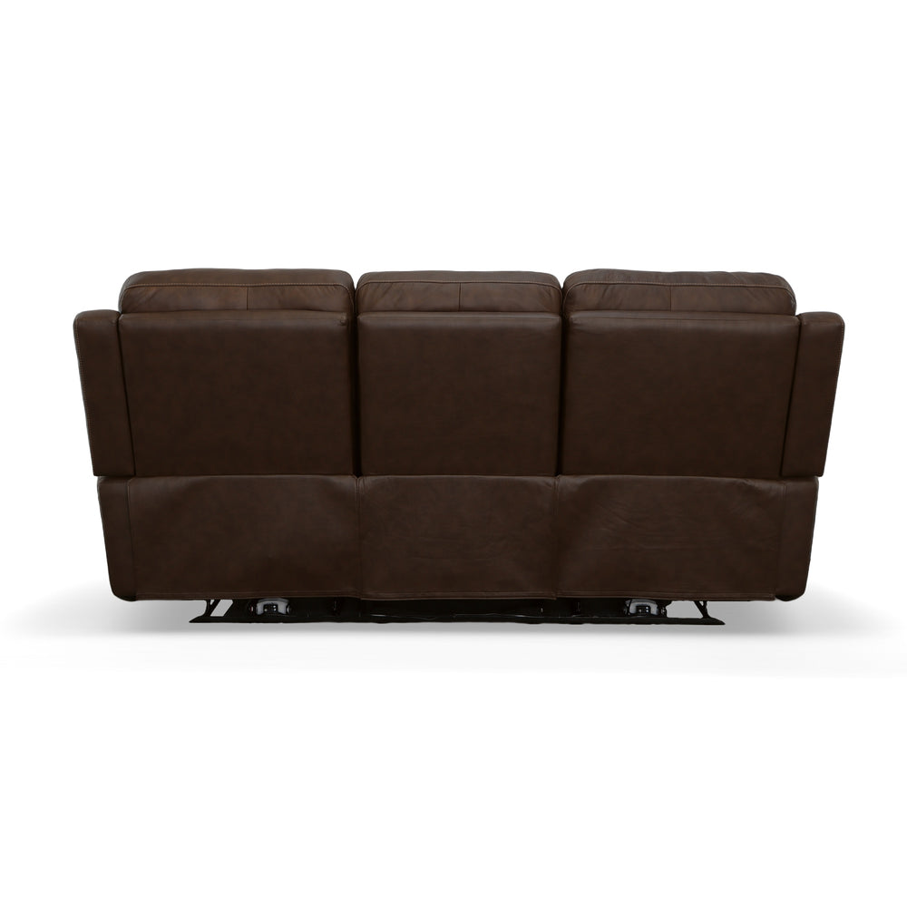 Henry Leather Power Reclining Sofa with Power Headrests & Lumbar in Burnt Umber