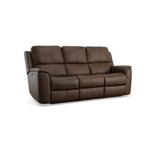 Henry Leather Power Reclining Sofa with Power Headrests & Lumbar in Burnt Umber