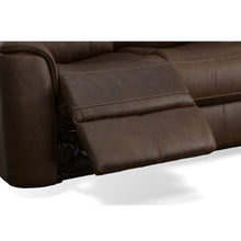 Henry Leather Power Reclining Sofa with Power Headrests & Lumbar in Burnt Umber