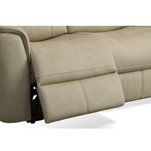 Flexsteel Henry Leather Power Reclining Sofa with Power Headrests & Lumbar in Beige
