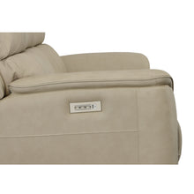 Flexsteel Henry Leather Power Reclining Sofa with Power Headrests & Lumbar in Beige