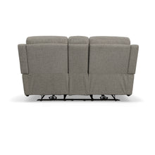 Henry Fabric Power Reclining Loveseat with Console & Power Headrests & Lumbar in Fog