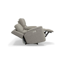 Henry Fabric Power Reclining Loveseat with Console & Power Headrests & Lumbar in Fog