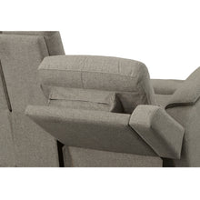 Henry Fabric Power Reclining Loveseat with Console & Power Headrests & Lumbar in Fog