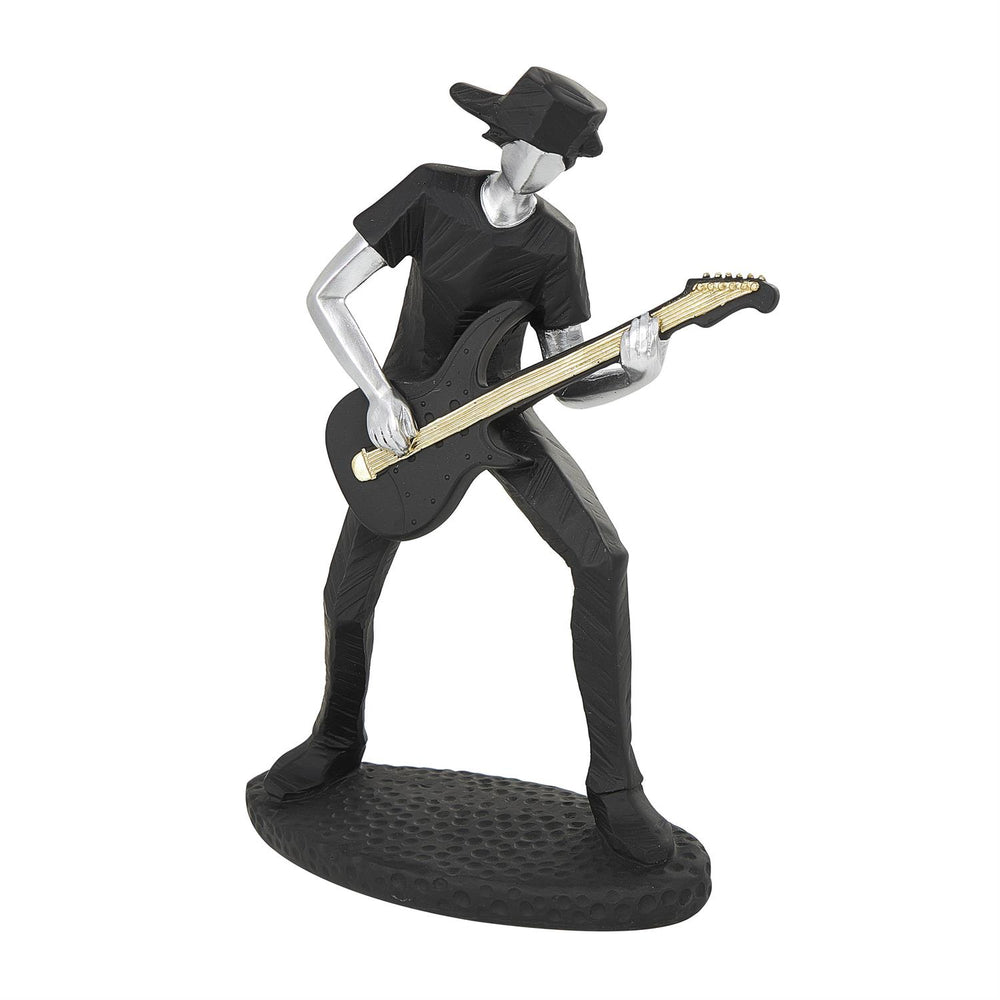 Black Polystone Musician Rock Band Sculptures, Set of 4