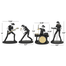 Black Polystone Musician Rock Band Sculptures, Set of 4