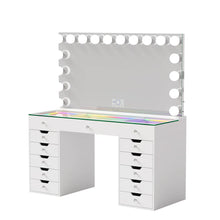 Emily Vanity Desk with Full Width Smart Mirror