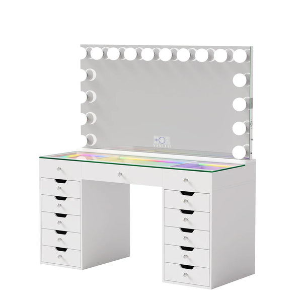 Emily Vanity Desk with Full Width Smart Mirror alternate view