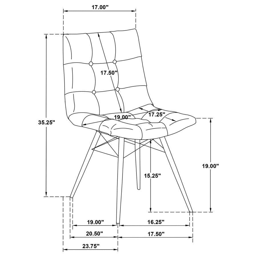 Edge River Upholstered Dining Side Chair Charcoal Grey