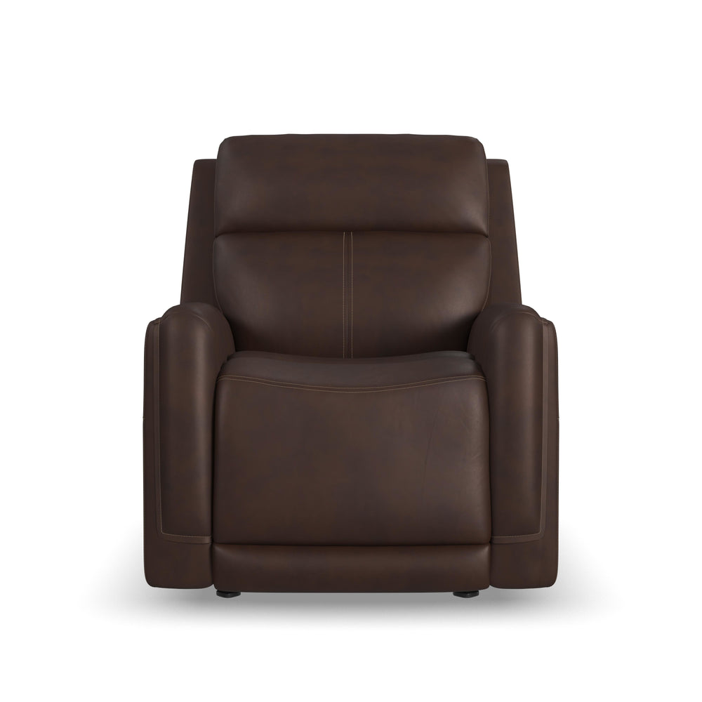 Alister Burnt Umber Leather Power Gliding Recliner with Power Headrest & Lumbar