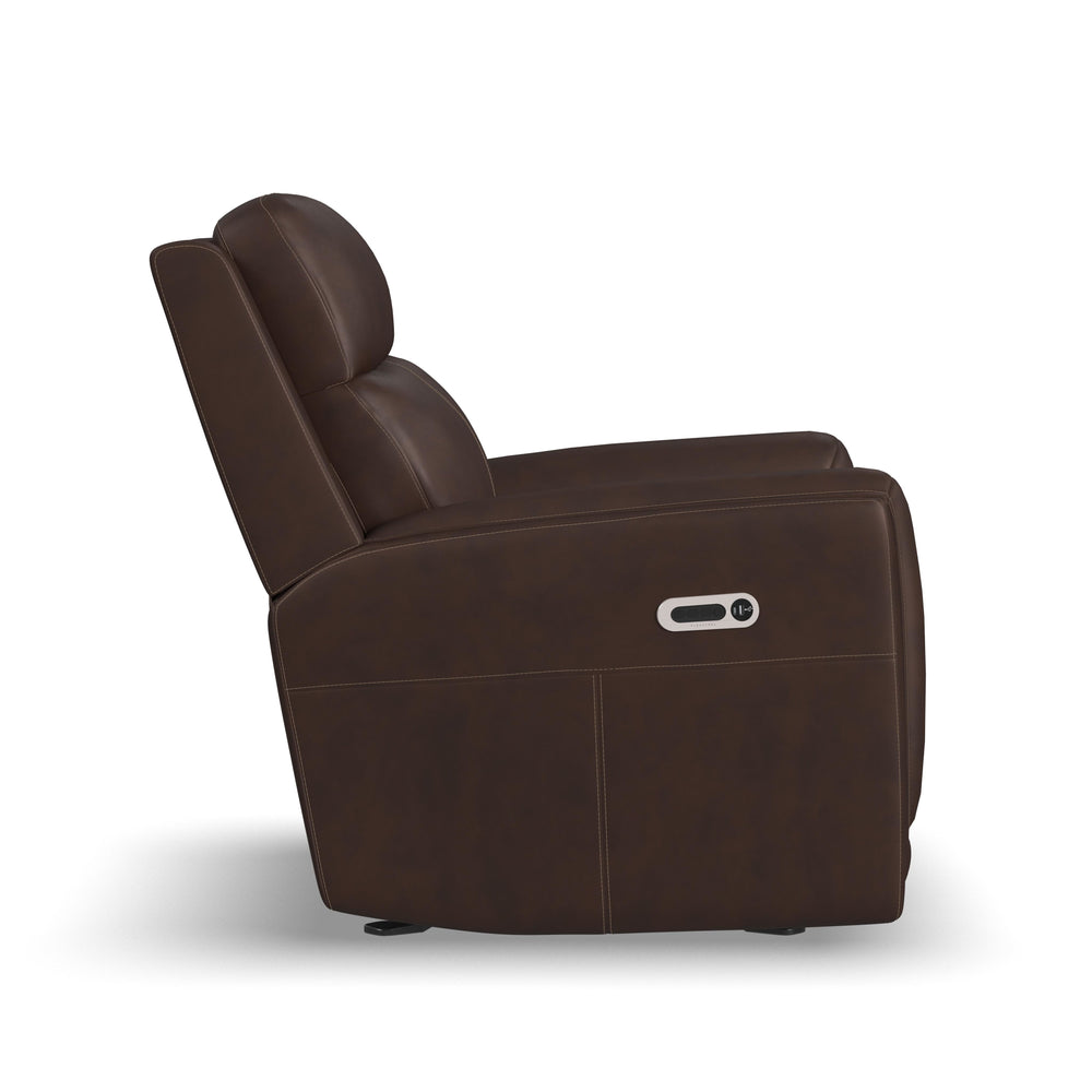 Alister Burnt Umber Leather Power Gliding Recliner with Power Headrest & Lumbar