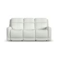 Alister Porcelain Leather Power Gliding Sofa with Power Headrests & Lumbar