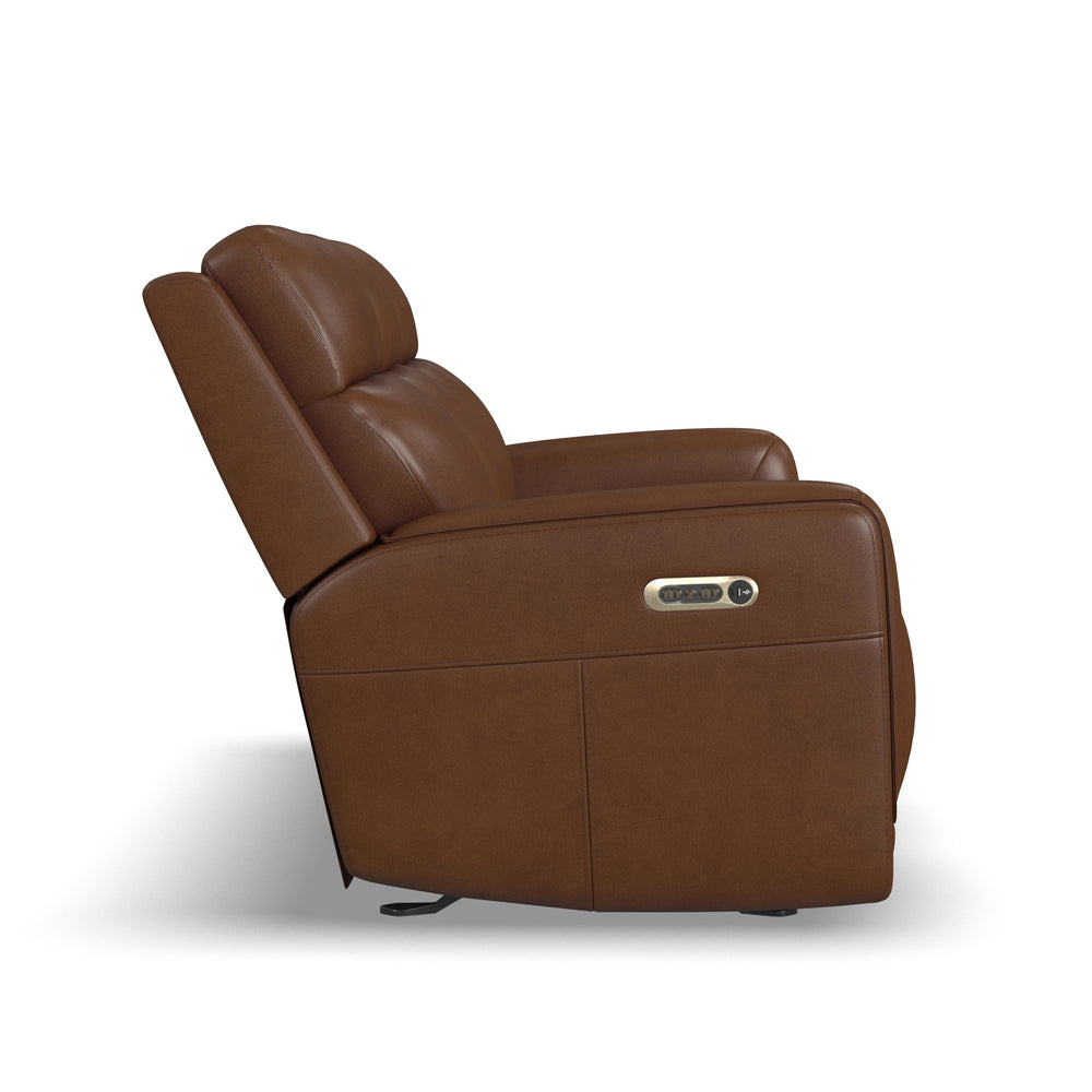 Alister Sedona Leather Power Gliding Loveseat with Console, Power Headrests & Lumbar