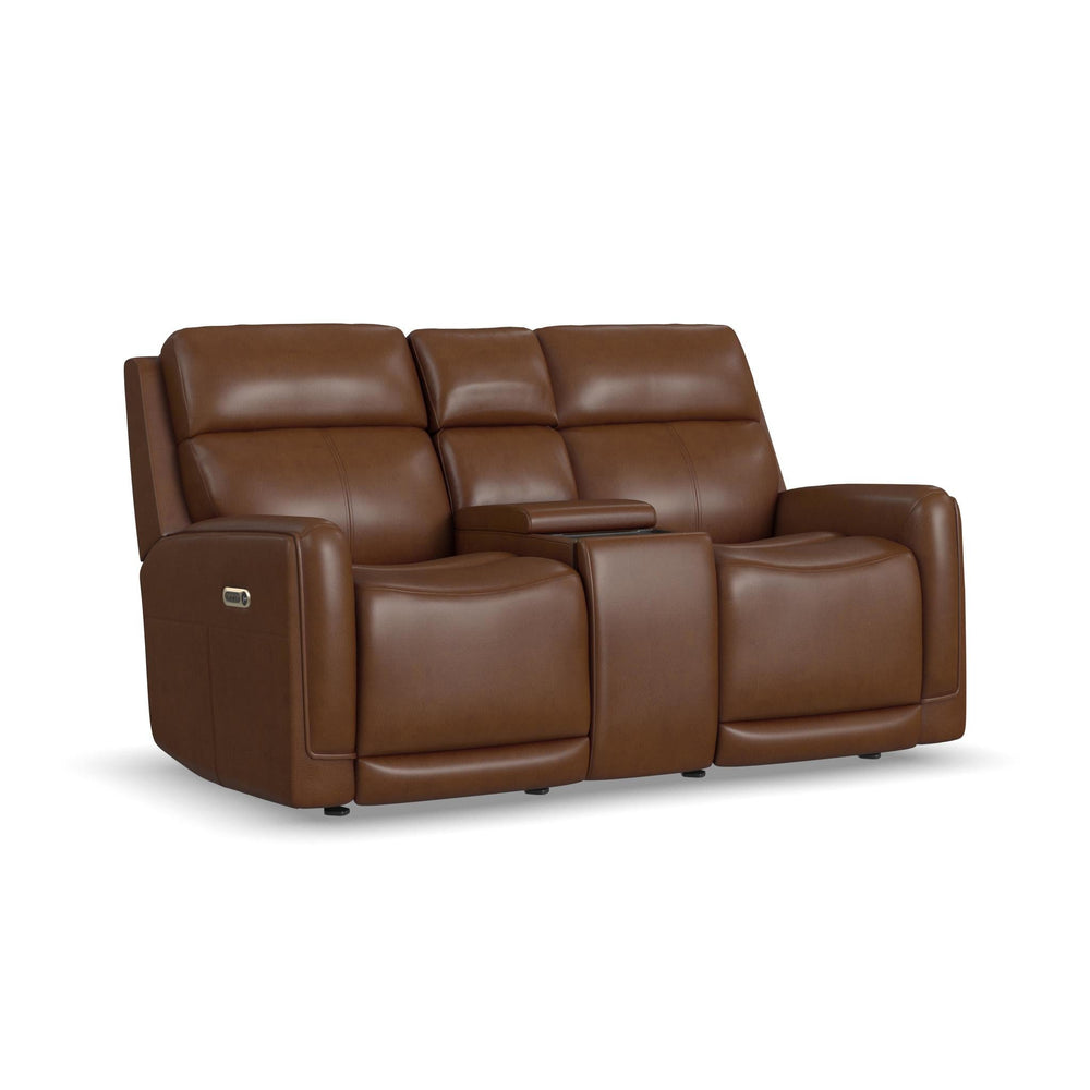 Alister Sedona Leather Power Gliding Loveseat with Console