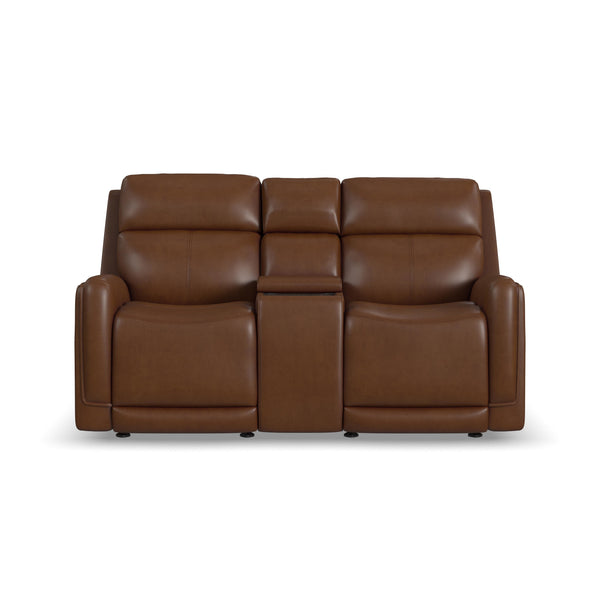 Alister Sedona Leather Power Gliding Loveseat with Console, Power Headrests & Lumbar alternate view