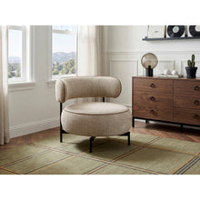 Orbit Brown Chenille Swivel Barrel Chair