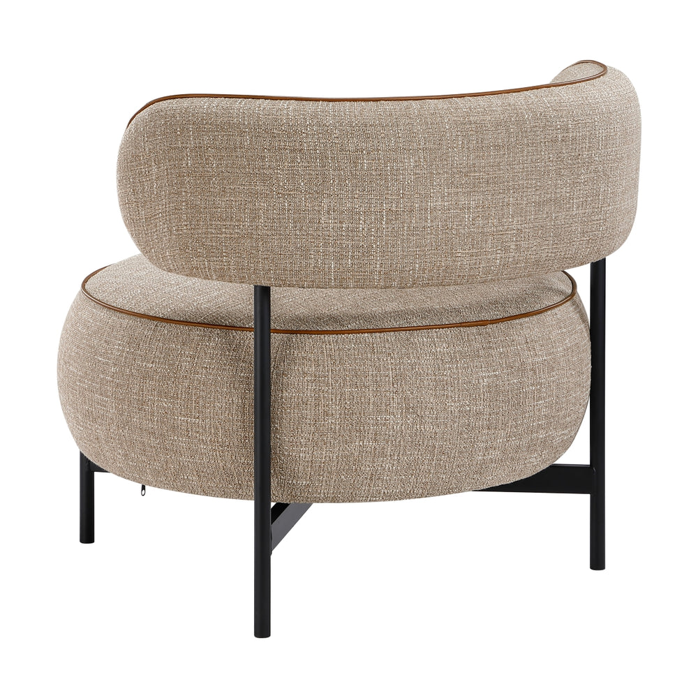 Orbit Brown Chenille Swivel Barrel Chair