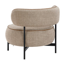 Orbit Brown Chenille Swivel Barrel Chair