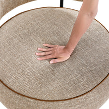 Orbit Brown Chenille Swivel Barrel Chair