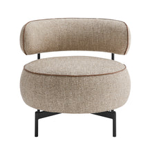 Orbit Brown Chenille Swivel Barrel Chair