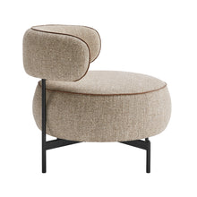 Orbit Brown Chenille Swivel Barrel Chair